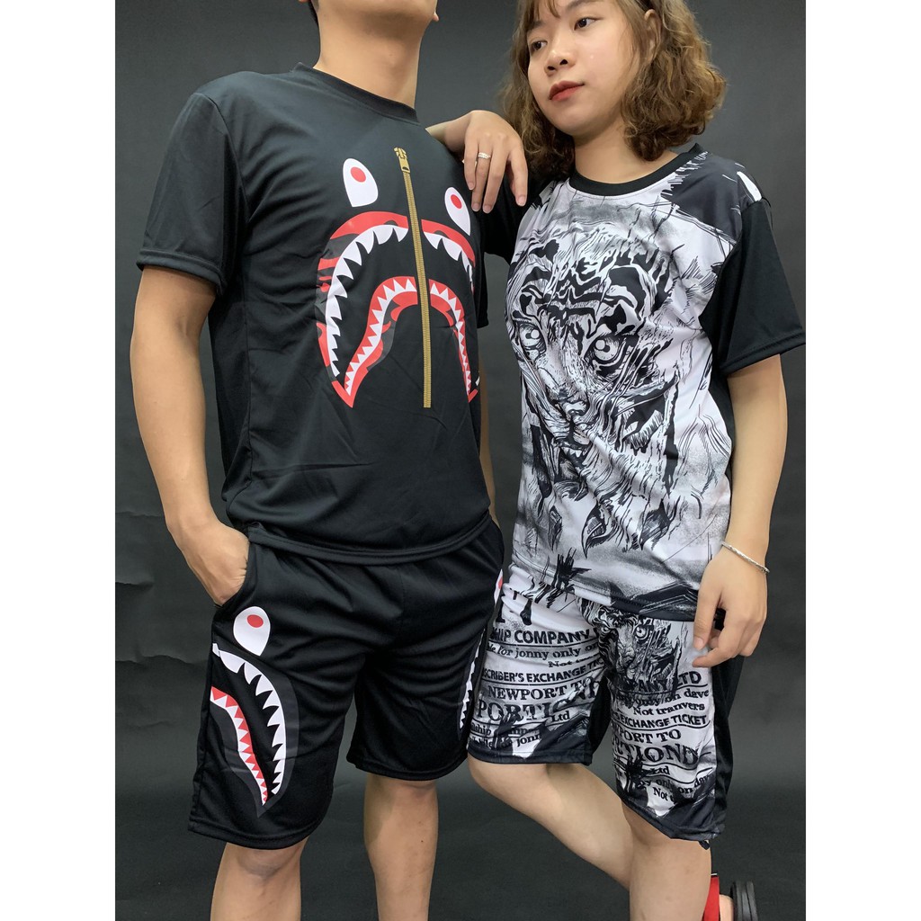 Bộ thể thao_ áo thun hè nam ba.pe đen kiểu mới | BigBuy360 - bigbuy360.vn