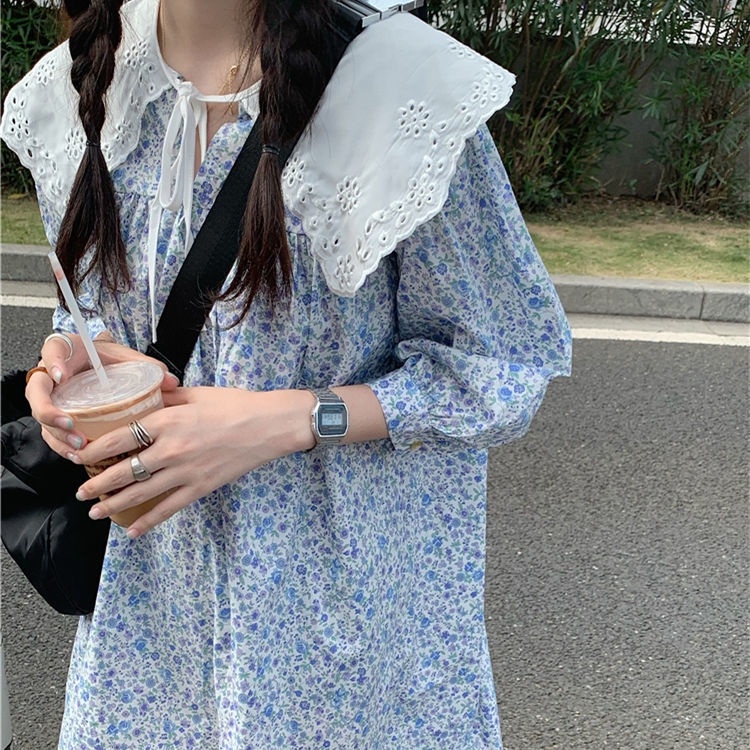 Đầm Hoa Cổ Búp Bê Thời Trang Mùa Hè Hàn Quốc Mới