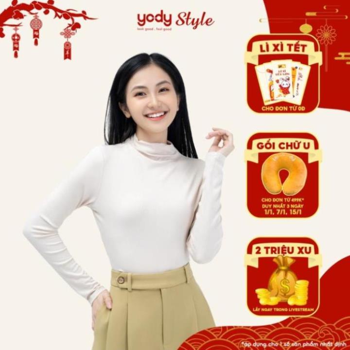 Áo giữ nhiệt cổ cao YODY - Áo thun zip tay dài ôm sát co giãn thoải mái ATN4282 ! ! ! *