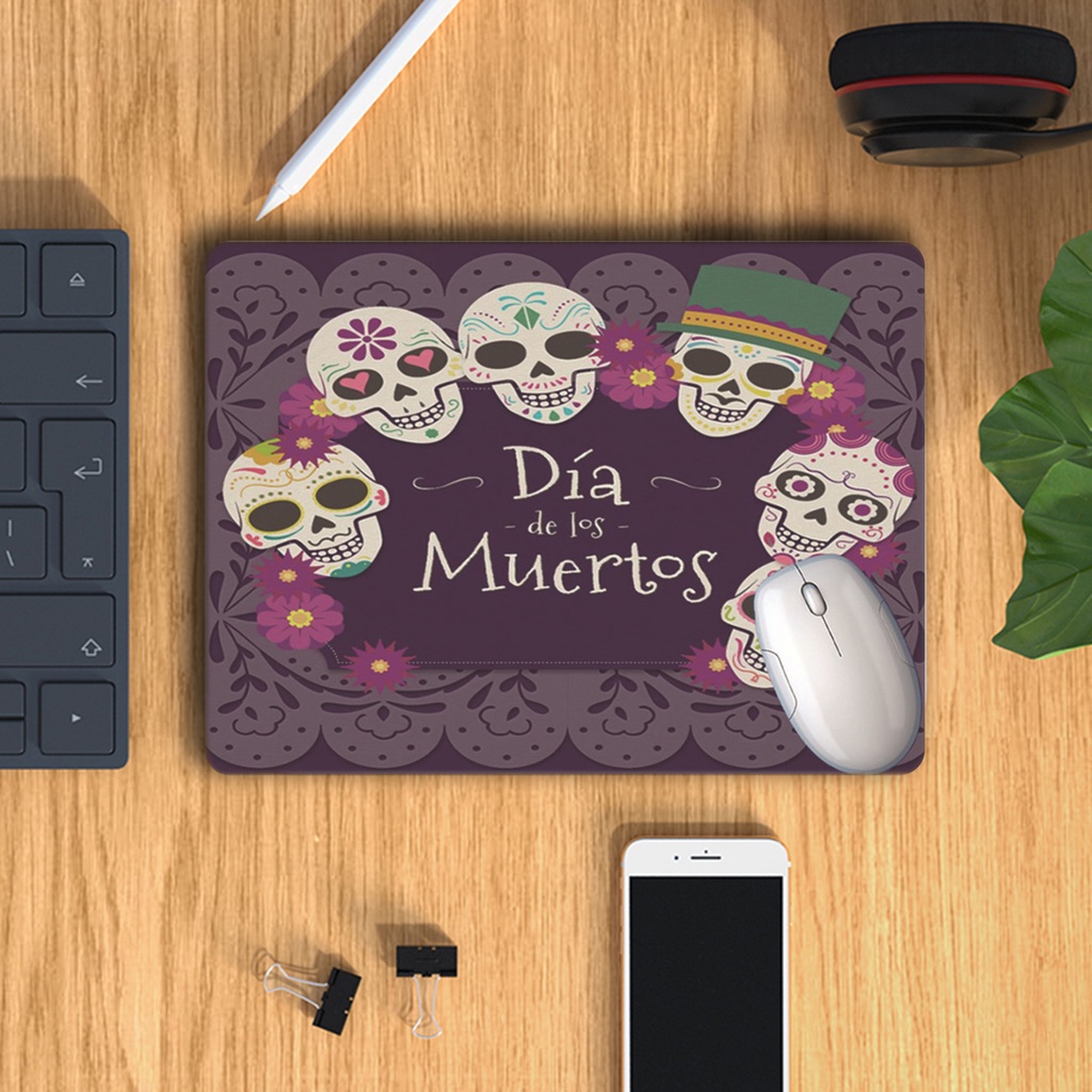 Miếng Lót Chuột Mềm Mại Chống Trượt In Hình Đầu Lâu