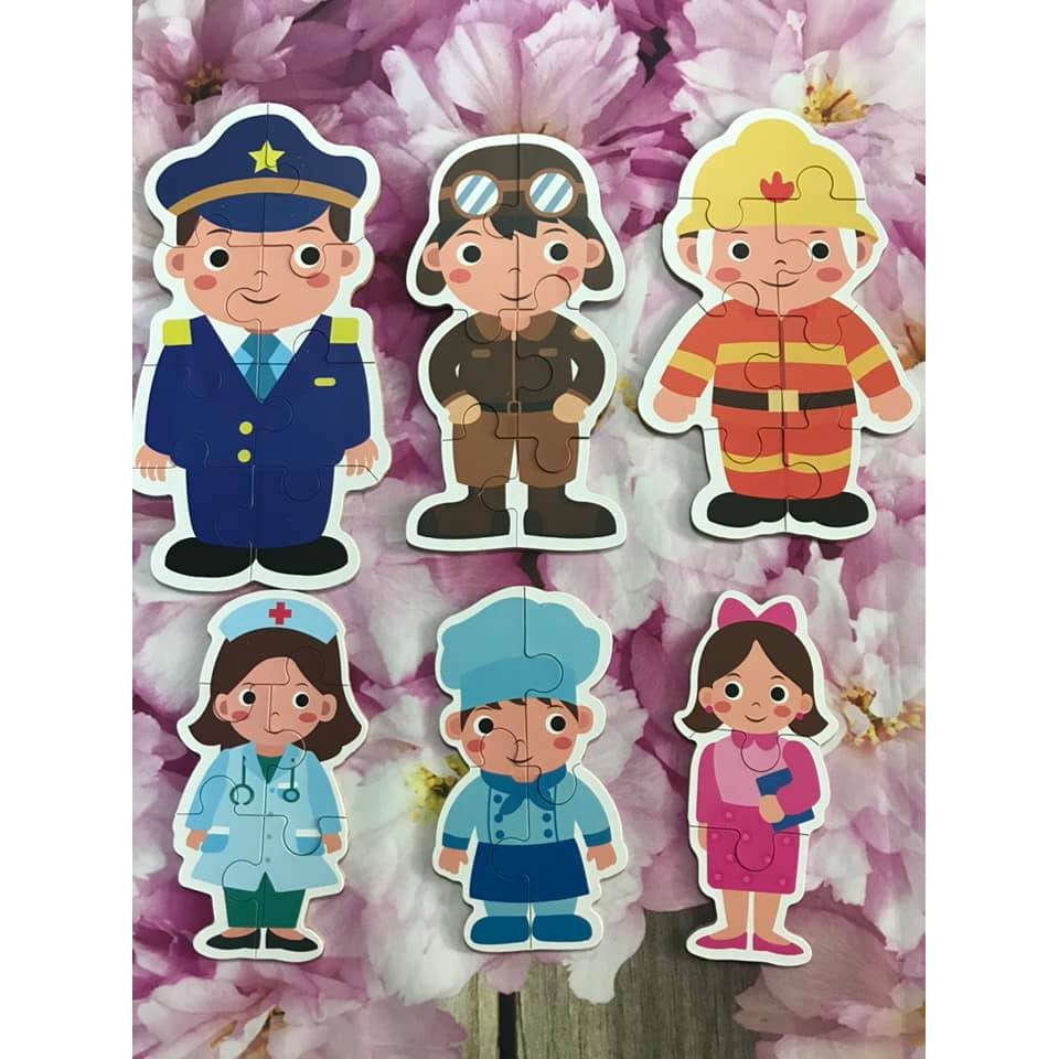 GHÉP HÌNH PUZZLE 3-8 MẢNH GHÉP KÍCH THÍCH TRÍ NÃO-AN TOÀN CHO BÉ-CHỦ ĐỀ NGHỀ NGHIỆP