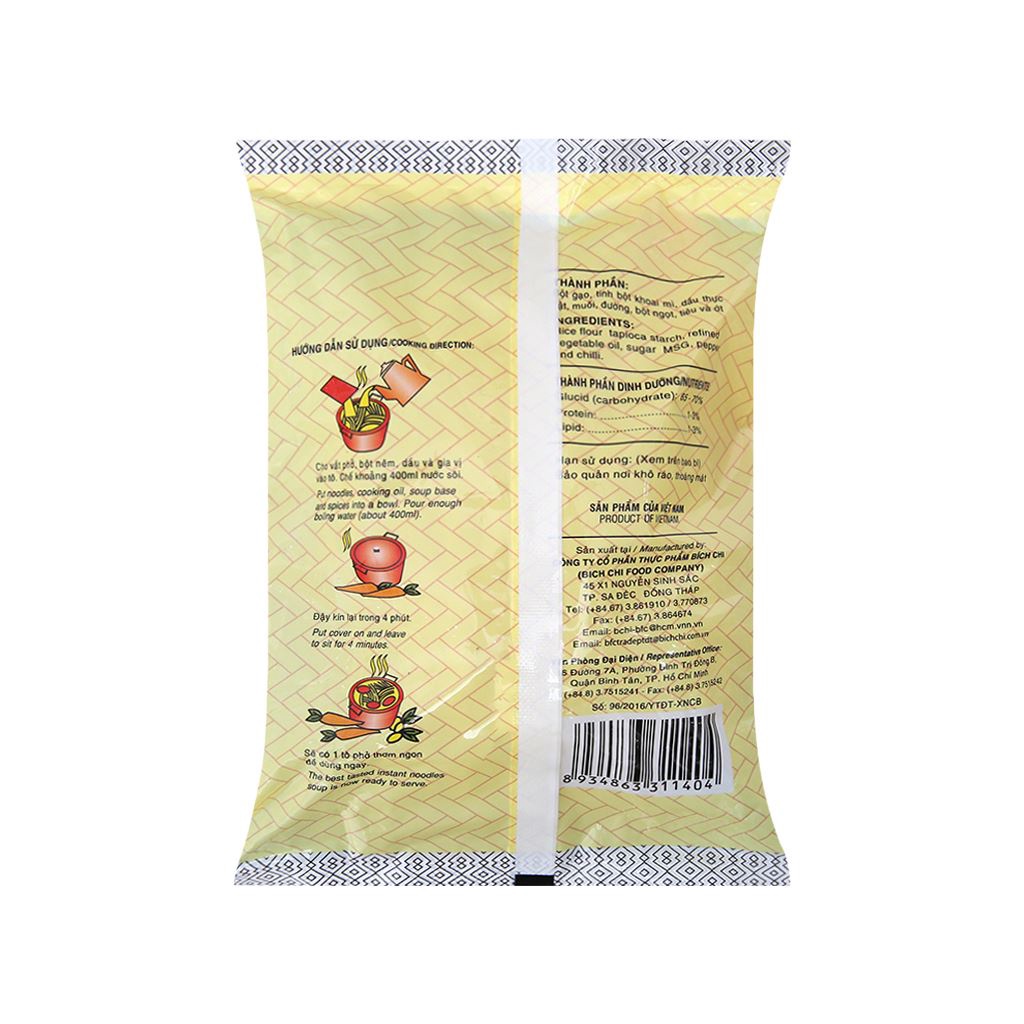 Thùng 30 gói phở chay Bích Chi 60g