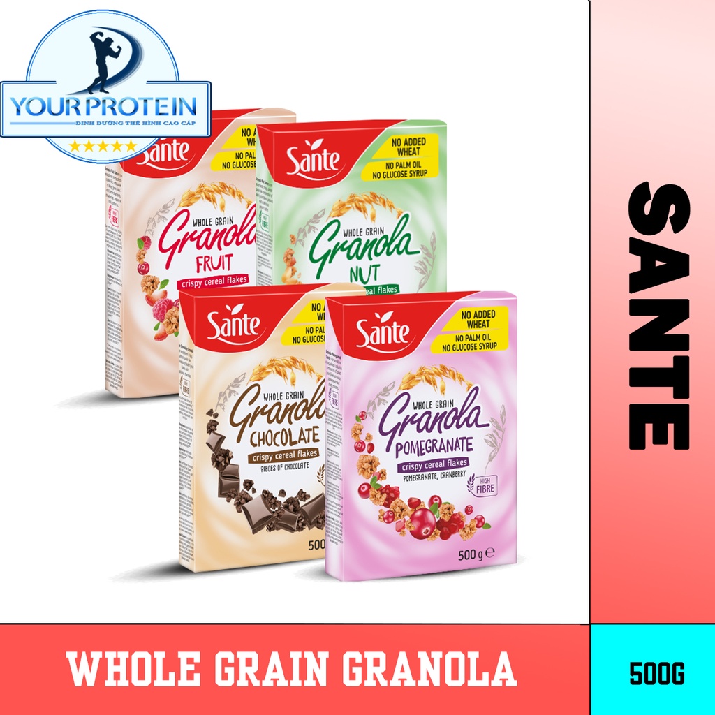 SANTE Yến Mạch Nguyên Hạt GRANOLA 500g - Hàng Chính Hãng [ DATE 5/2022]