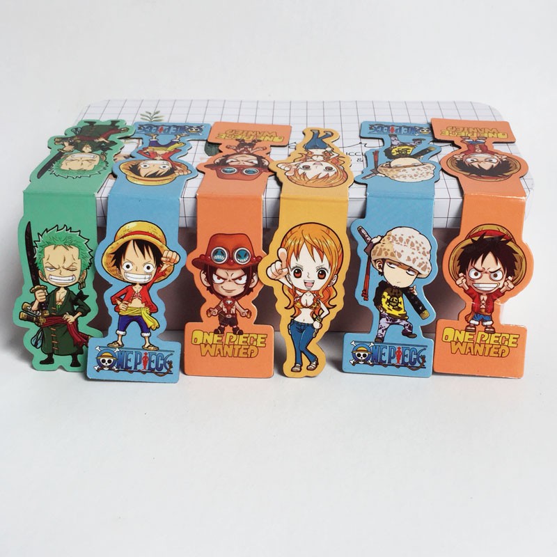 Bộ 6 Đánh Dấu Sách Bookmark Nam Châm Đảo Hải Tặc One Piece