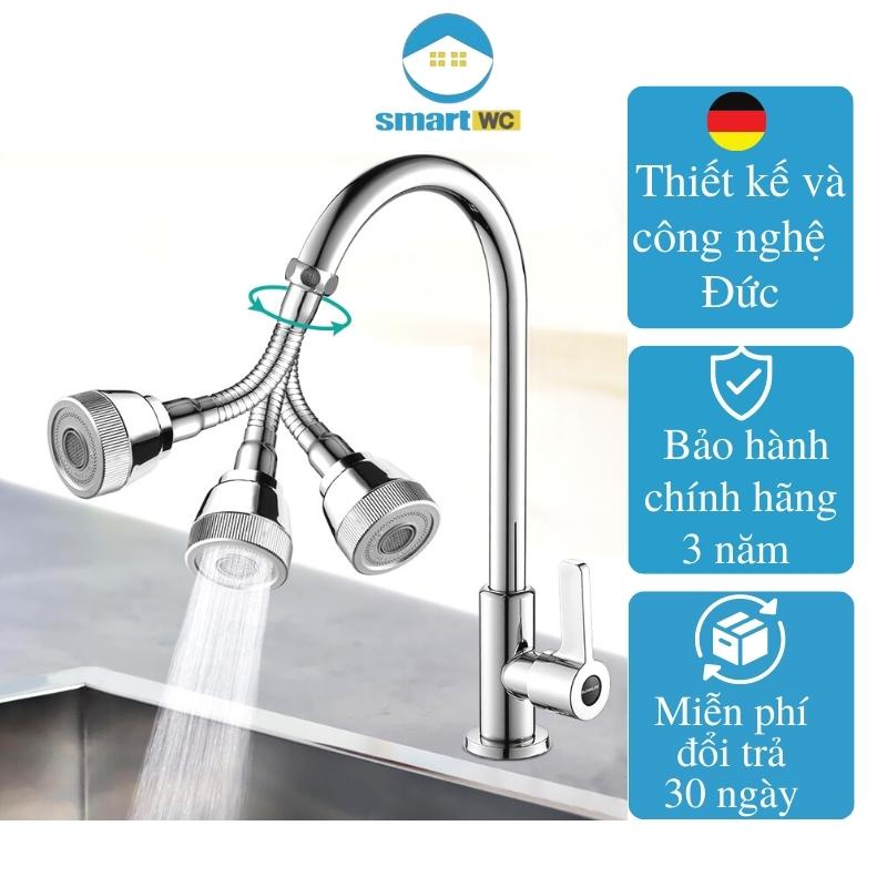 Đầu vòi rửa bát tăng áp xoay 360 độ Suninlife bảo hành 3 năm