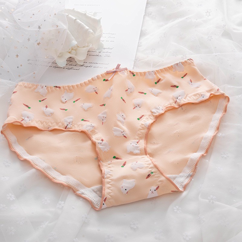 Quần Lót Nữ Cotton Thỏ Màu Cam Pastel Siêu Hot 211