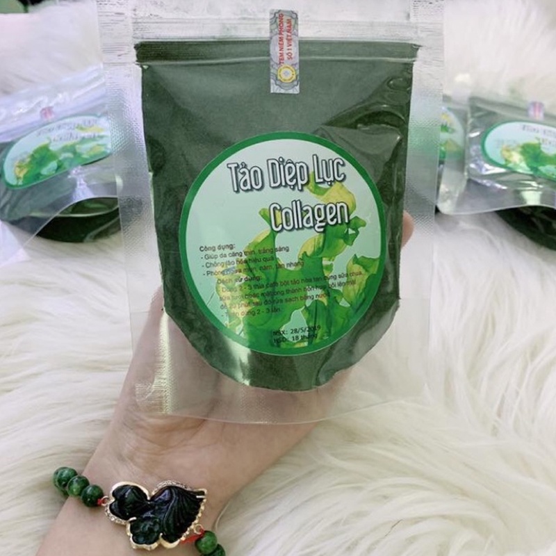 Tảo Diệp Lục Collagen [100G] - Bột tảo xoắn đắp mặt HandMade