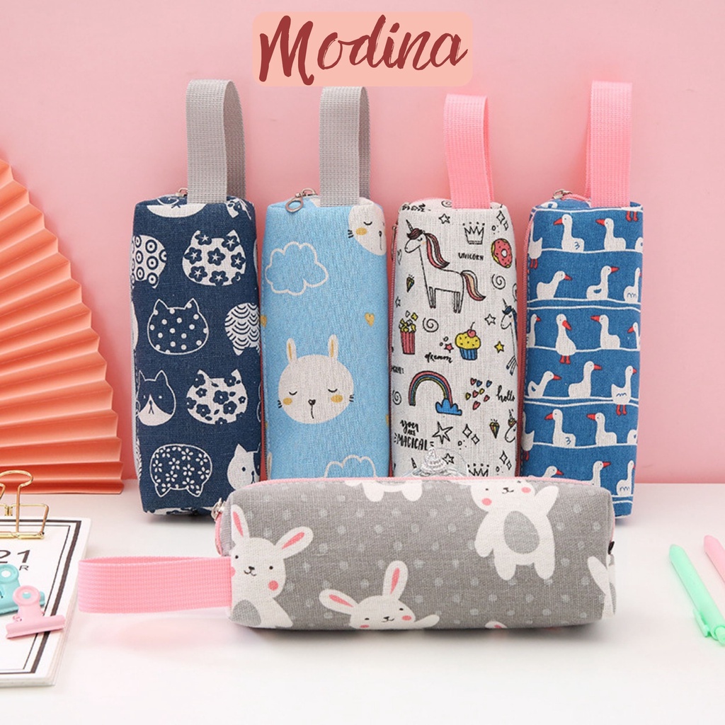 Túi đựng bút cute MODINA, hộp bút hoạt hình nam nữ dễ thương cá tính