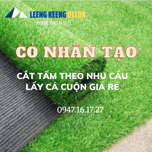 Thảm cỏ nhân tạo làm khu vui chơi trang trí sân vườn tiểu cảnh chuẩn 2cm đế dày hàng loại 1