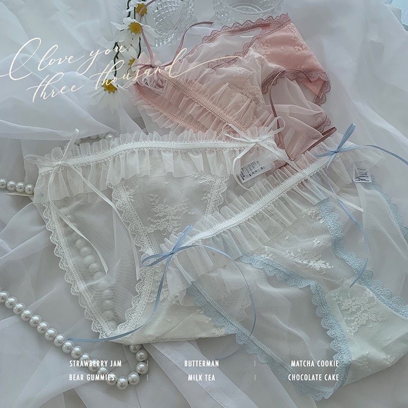 Quần Lót cotton Phối Ren Lưới Mỏng Thoáng Mát Quyến Rũ Cho Nữ