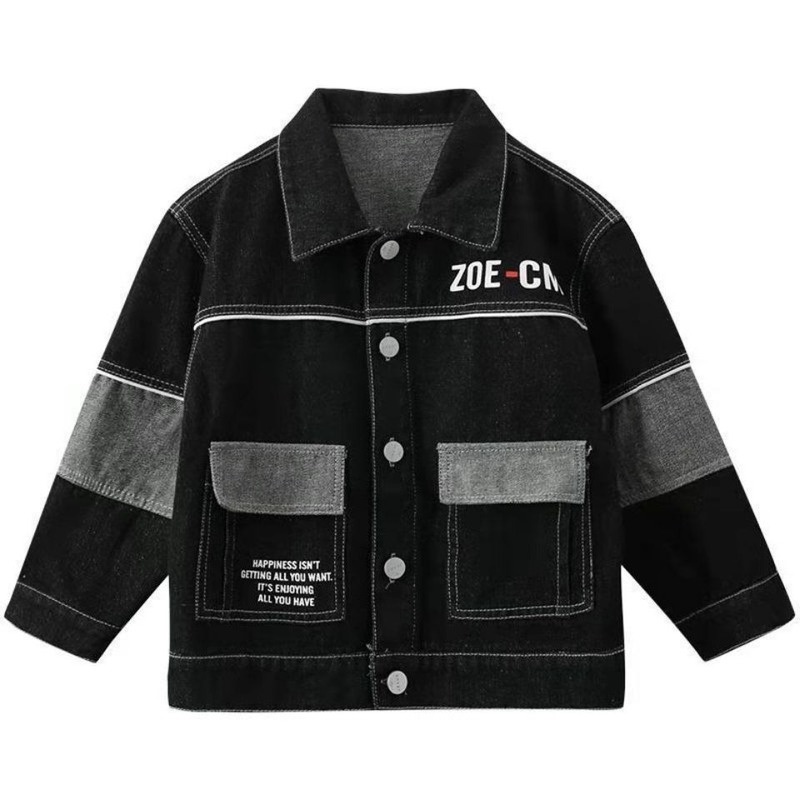 Áo Khoác Denim Kiểu Hàn Quốc Thời Trang Xuân Thu Cho Bé Trai