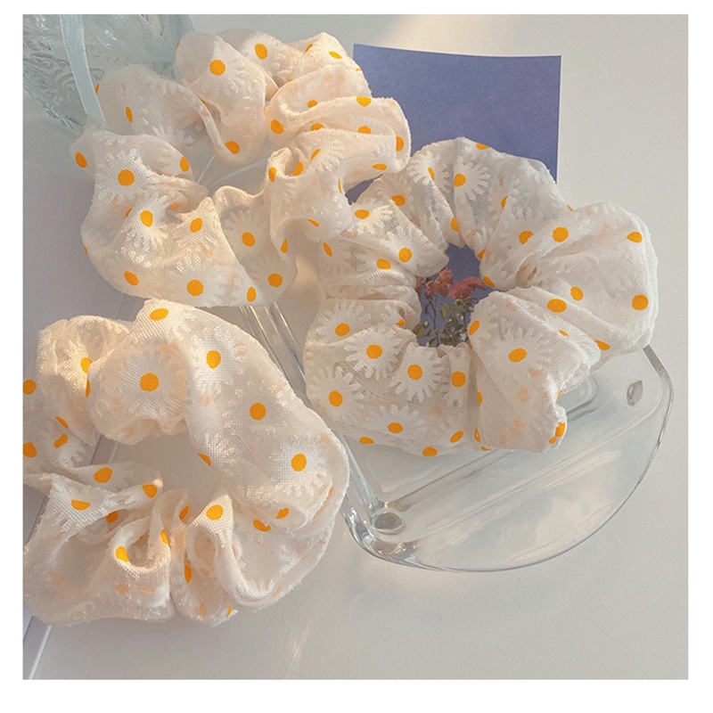 Dây buộc tóc họa tiết hoa cúc dễ thương thời trang nữ