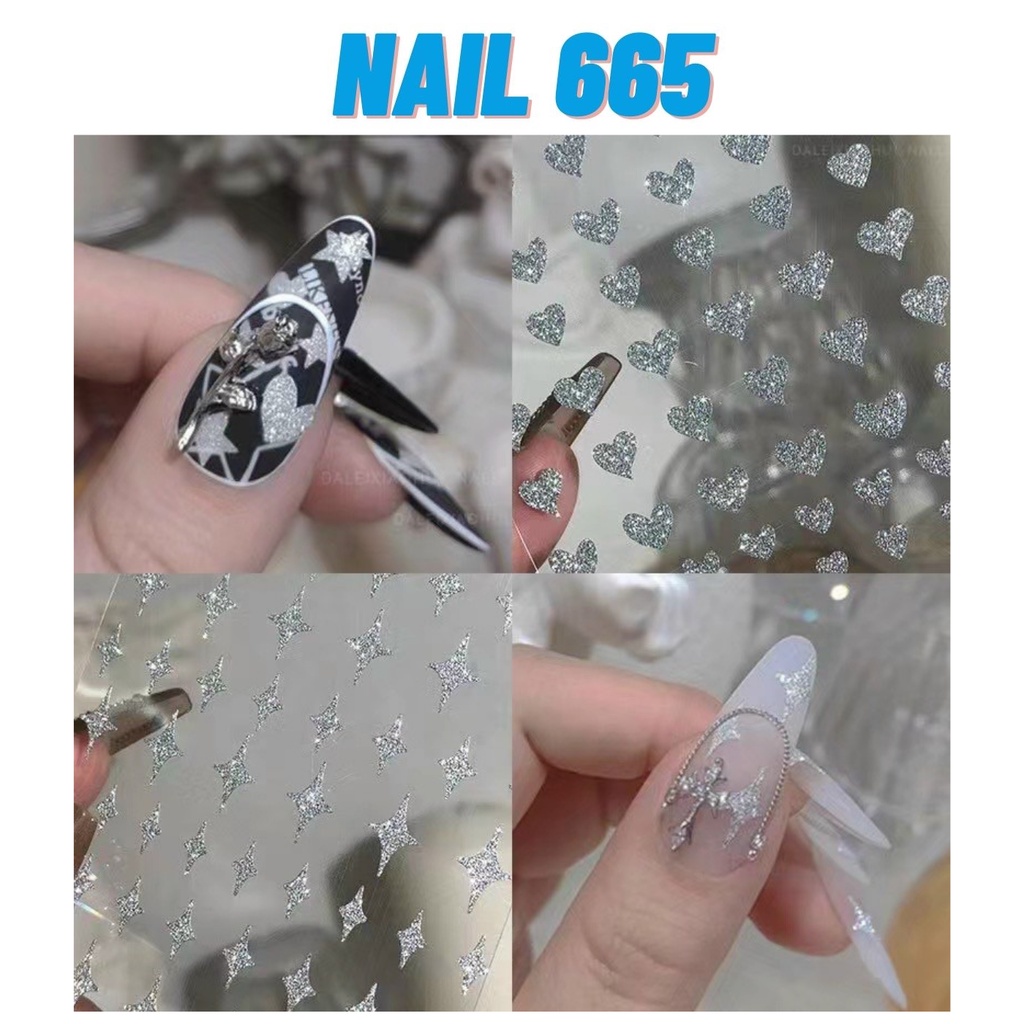 Sticker dán móng tay ,Sticker nhũ Phụ kiện dán móng nail