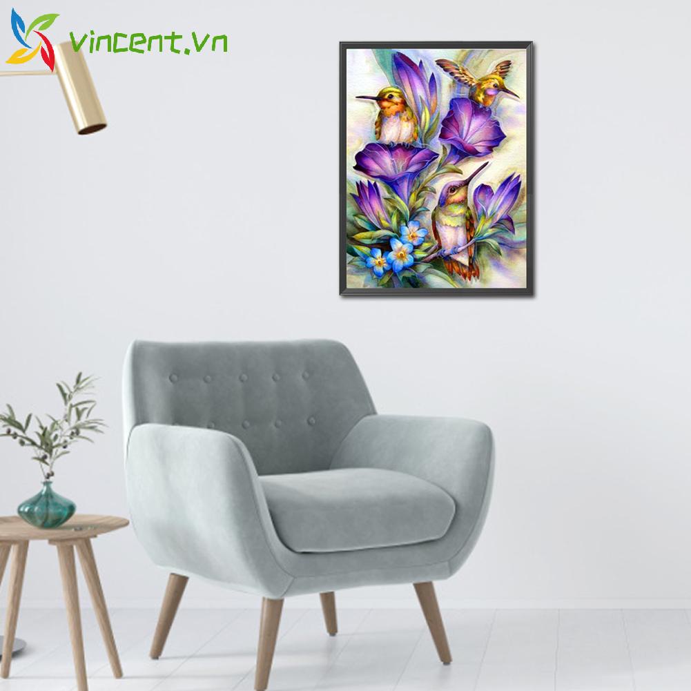 Bộ tranh thêu chữ thập 11CT hình chim và hoa