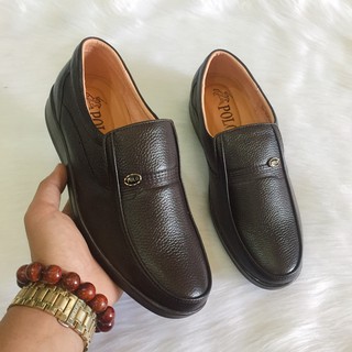 Giầy tây nam trung niên da bò mềm đế dẻo nâu