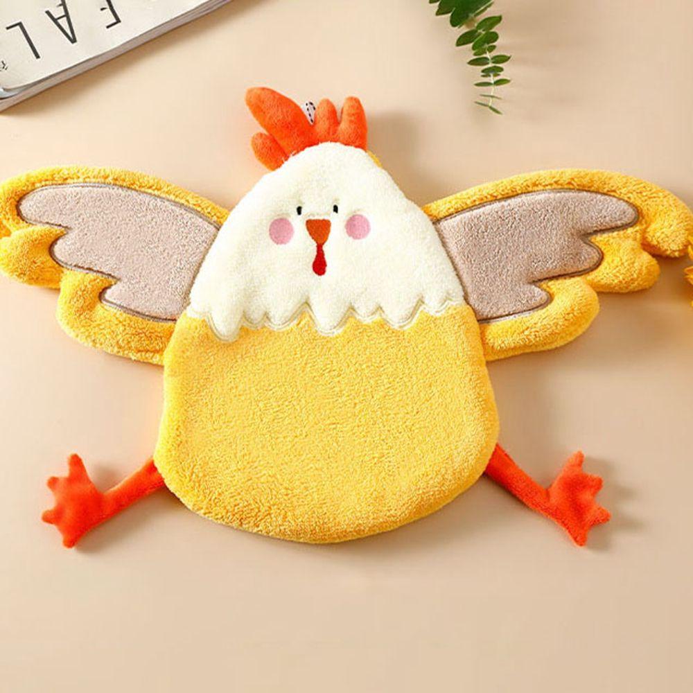 IVORY Khăn Lau Tay Vải Nhung San Hô Dày Dặn Thấm Hút Nước Hình Gà Dễ Thương Trang Trí Nhà Cửa