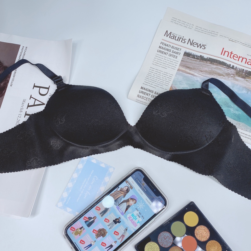 Áo Ngực Nữ Tạo Khe - Áo Lót Không Gọng Mút Bàn Tay 3 Nấc Cài nội y xanh chất đẹp giá tốt