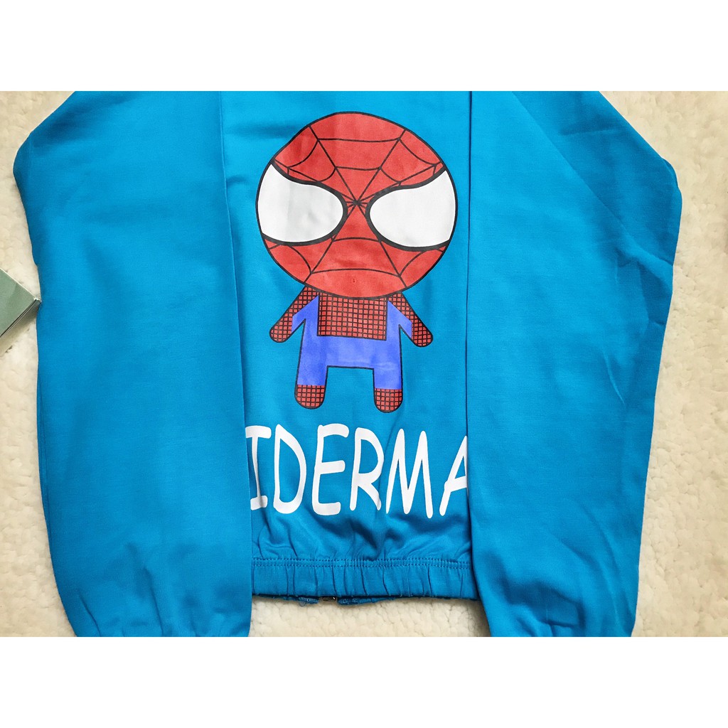 Quần áo trẻ em Mocmoc Kids - Áo khoác chống nắng Spiderman mini thun ccoton 100% co giãn mát cho bé trai từ 10-40kg