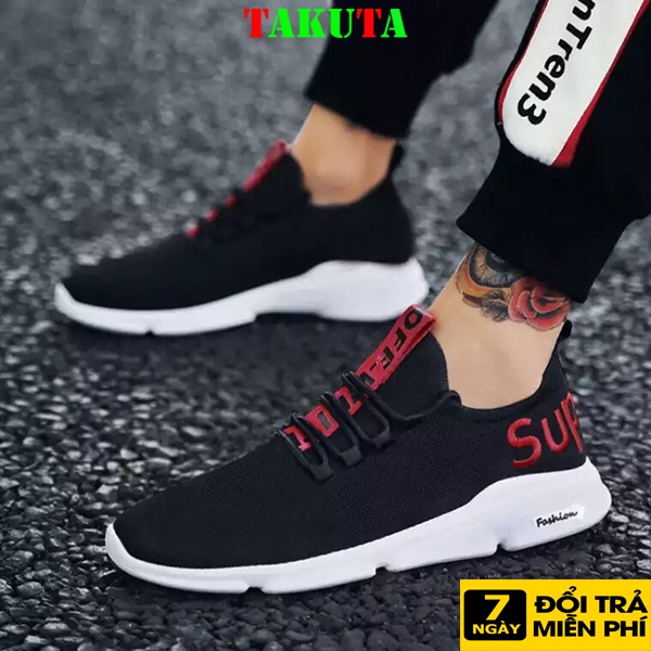 Giày Sneaker Nam thể thao màu trắng cổ cao cho học sinh phong cách Hàn Quốc TAKUTA mã SUT