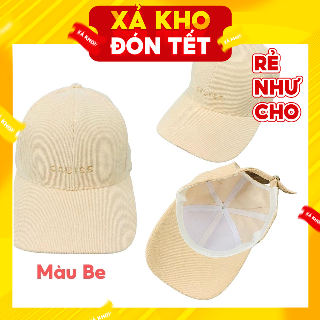 Mũ Lưỡi Trai Cruise Nón Kết Nam Nữ Jussy Fashion Chất Vải Nhung Mịn Phong Cách Nón Lưỡi Trai Unisexnhiều Màu Hot Trend
