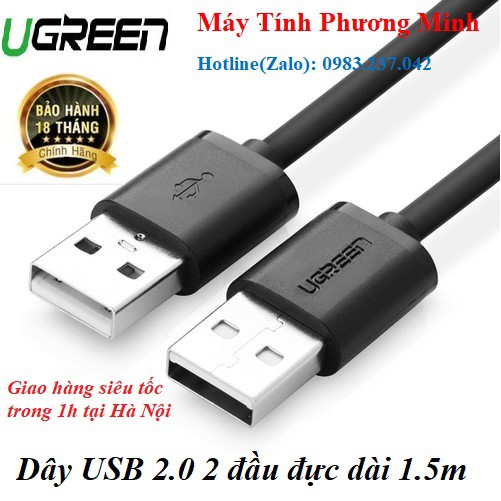 Dây USB 2.0 cao cấp 2 đầu đực dài 1m UGREEN 10310- Bảo hành chính hãng 18 tháng