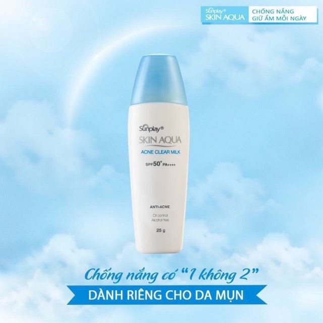 Kem chống nắng dưỡng da ngừa mụn Sunplay Skin Aqua Acne Clear Milk SPF50+, PA++++ [mới] [Sale] [Mới 2021]
