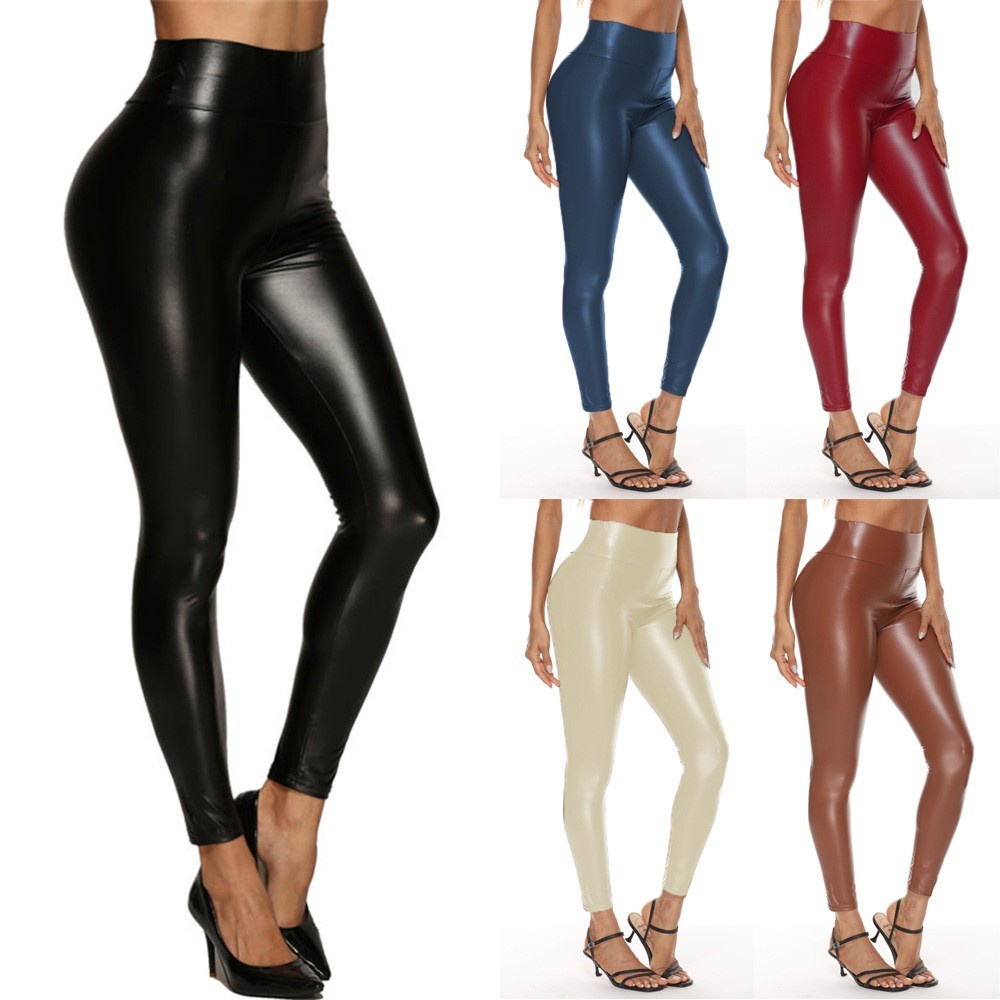 Fstylefang-quần legging bút chì ôm dáng co giãn lấp lánh cho nữ tập Yoga/ club