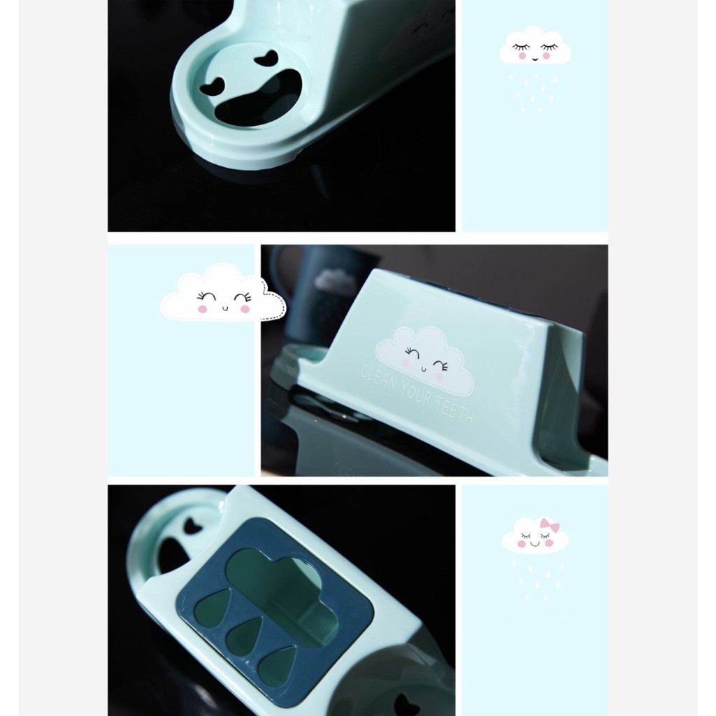 Kệ để bàn chải kem đánh răng kèm 2 cốc để đồ nhà tắm