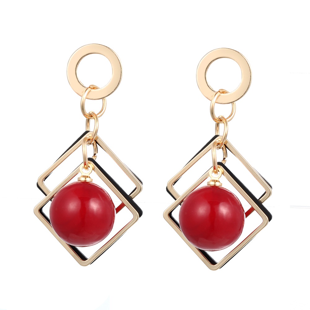 Bông Tai HợP Kim HìNh Quả Cherry MàU Đỏ Trong SuốT