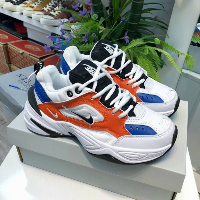 Giày Thể Thao N. IKE M2K Trắng Xanh Cam Cho Nam Nữ