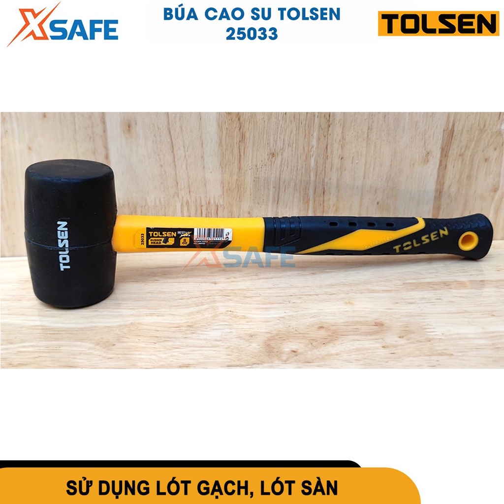 Búa cao su cán nhựa TOLSEN 220g-650g búa có đầu làm từ cao su chịu lực tốt, giảm chấn, ốp lát gạch [CHÍNH HÃNG][XSAFE]