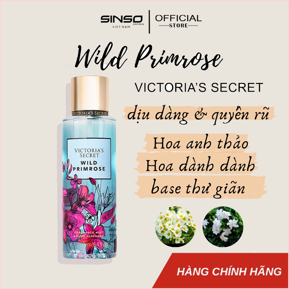 Xịt Toàn Thân Victoria's Secret 💖𝑭𝒓𝒆𝒆𝒔𝒉𝒊𝒑💖 Xịt Thơm Body Wild Primrose ❤ Body Mist 250ml - Xịt BODY MIST