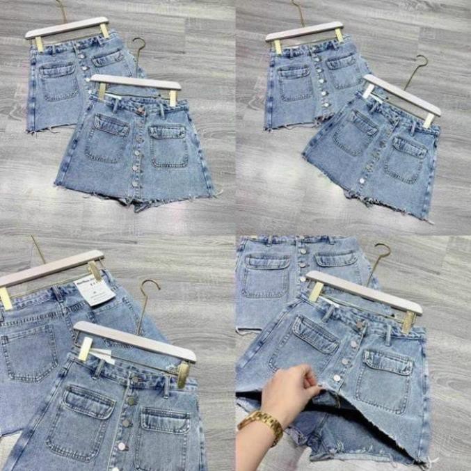 Quần giả váy jeans . Quần jeans giả váy túi hộp cực xinh AD53