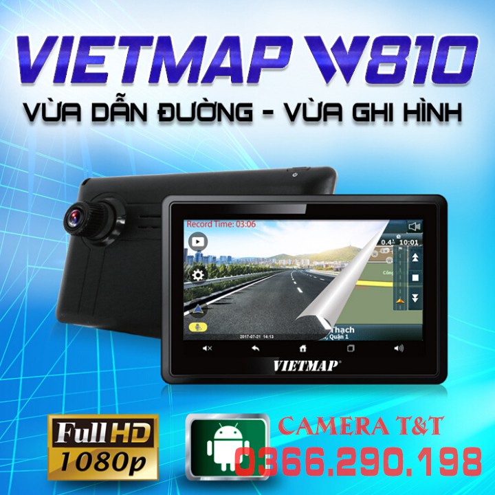 {NHẬP MÃ GIẢM 300K} CAMERA HÀNH TRÌNH VIETMAP W810 - DẪN ĐƯỜNG VÀ GHI HÌNH CÙNG LÚC - TẶNG KÈM THẺ NHỚ VIETMAP