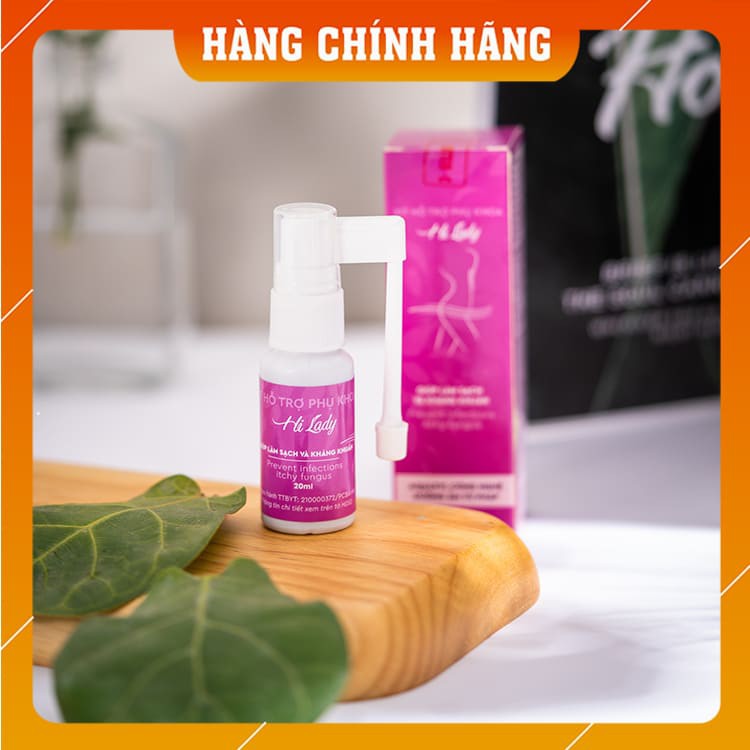 [ HÀNG CHÍNH HÃNG ] Xịt phụ khoa HI LADY - Giúp làm sạch, kháng khuẩn, ngăn ngừa viêm nhiễm, nấm ngứa - Lọ 20ml