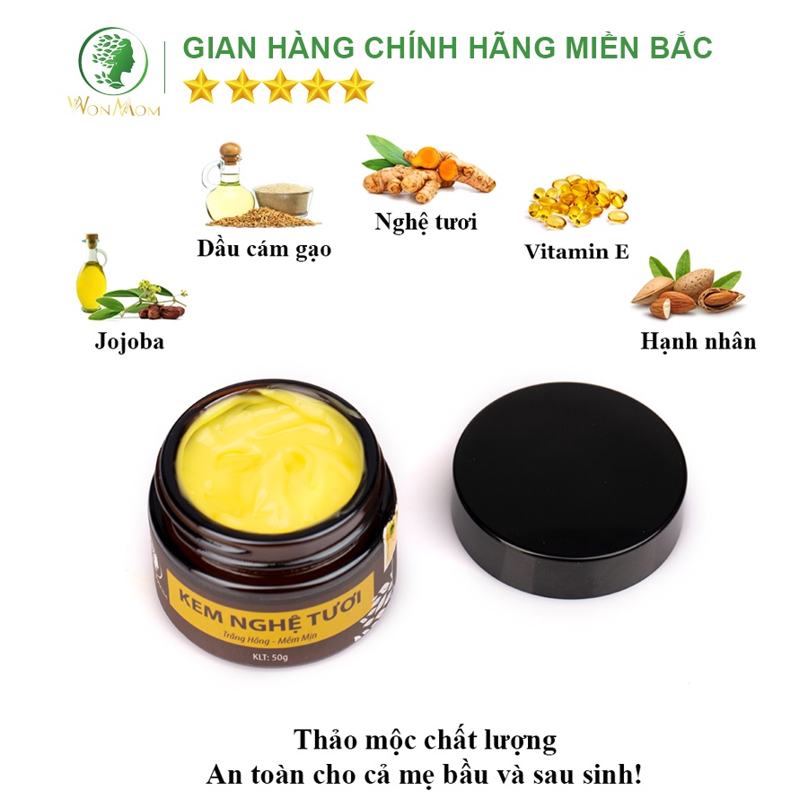 [ Giảm 35K - Đơn 339K ] Kem nghệ tươi dưỡng da trắng mịn, sạch sạm nám Wonmom 50 Gr