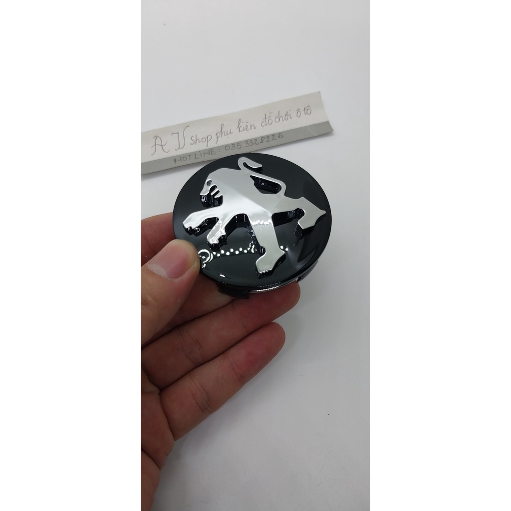 1 chiếc Logo chụp mâm, ốp lazang bánh xe ô tô Peugeot đường kính 60mm