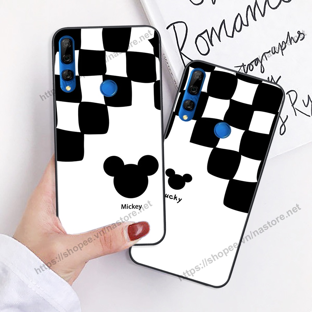 Ốp lưng Huawei Y9 2019 / Y9 Prime 2019 trái tim họa tiết caro, mikey họa tiết beabrick kaws cute