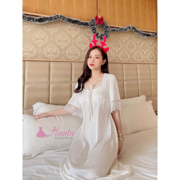 Hantu Sleepwear- Đầm ngủ lụa dài dáng tiểu thư hàng cao cấp sản xuất tại Việt Nam có sẵn