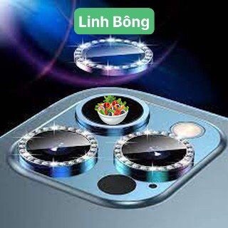 Bộ 3 dán kim cương bảo vệ từng mắt camera IPhone 12 Pro Max 12 Pro, 12 12 Mini 11 PRO MAX, 11 kèm giấy lau