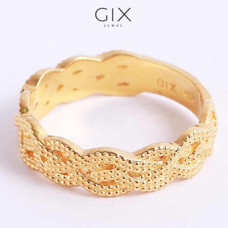 Nhẫn bạc nữ đơn giản đan hoa văn cao cấp Gix Jewel SPGN25