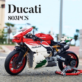 đồ chơi giáo dục Lắp ráp Mô hình xe máy Panlos 672001 Creator Expert High-tech Rapid Racing Motorcycle Locomotive Moc