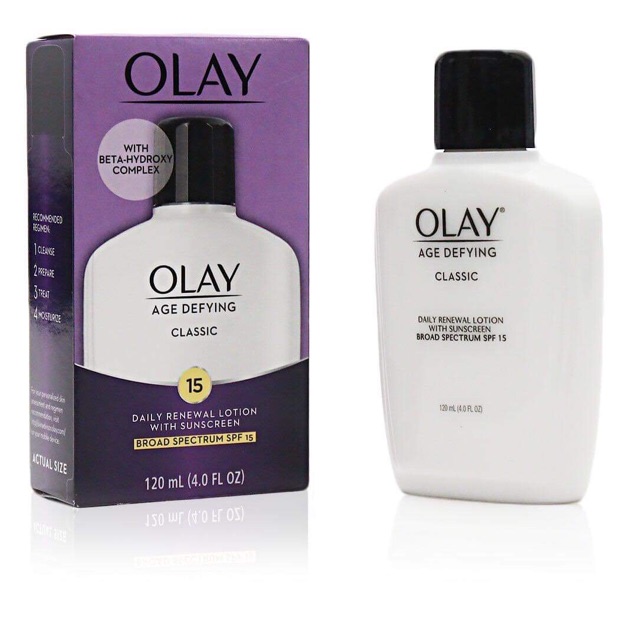 Kem Dưỡng Da Olay Age Defying Classic Daily Renewal Lotion With SPF 15 120ml Hàng Nhập USA