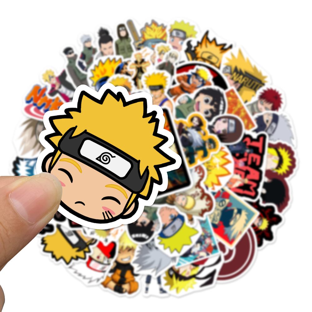 Set 50 miếng dán hoạt hình naruto trang trí đa năng