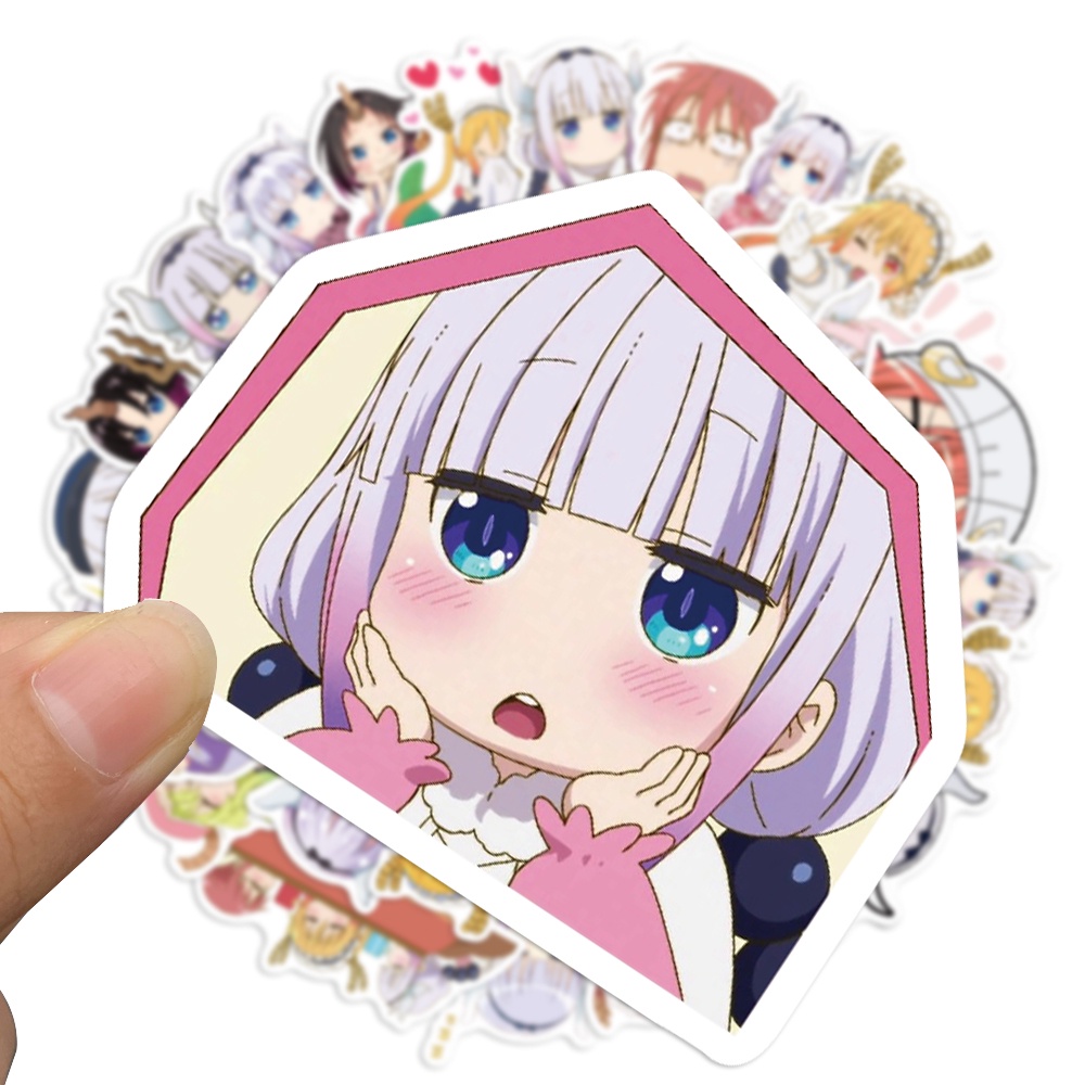 Set 10/25/50 miếng dán trang trí đa năng chống thấm nước hình Miss Kobayashi's Dragon Maid đáng yêu thời trang