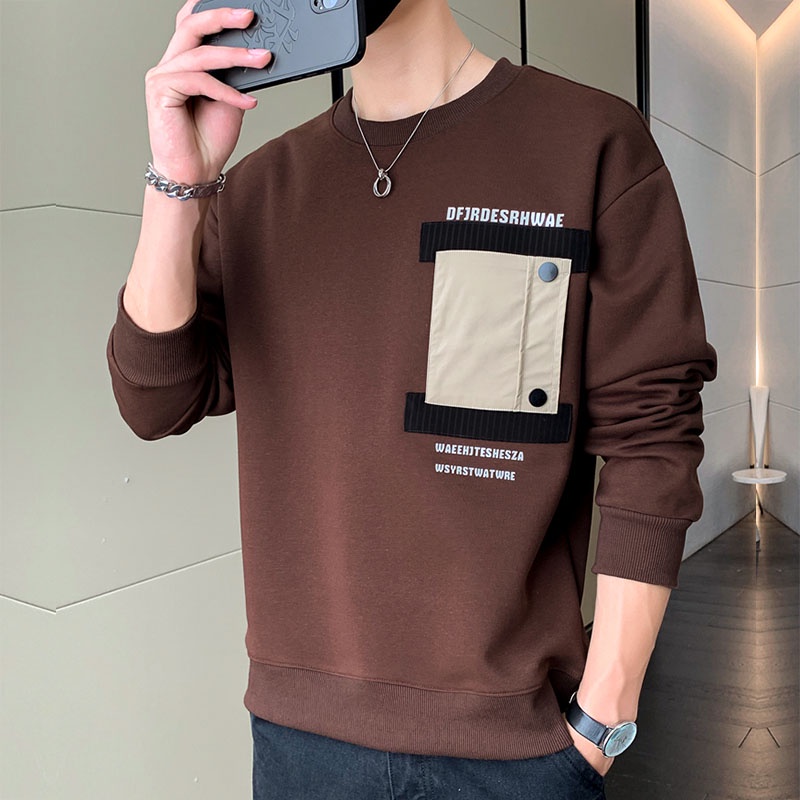 Áo Sweater Nỉ Nam Form Rộng Cổ Tròn Bo Gấu Phối Họa Tiết Túi Ngực Thời Trang Zenkonu TOP NAM 240