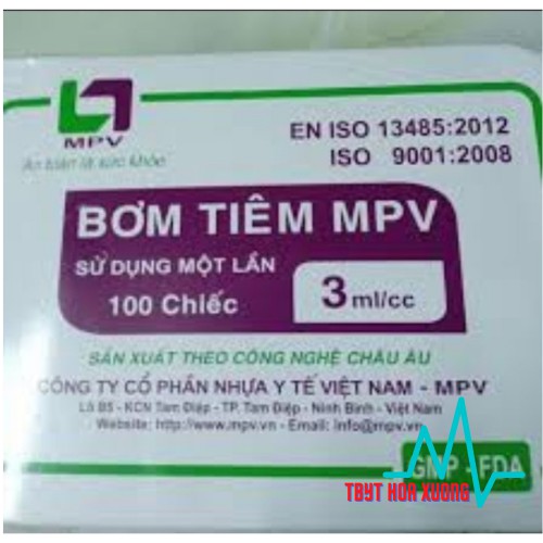 [Gía Tốt Nhất] Bơm Tiêm 3ml MPV - Bơm Kim Tiêm 3ml[thietbiytehoaxuong]