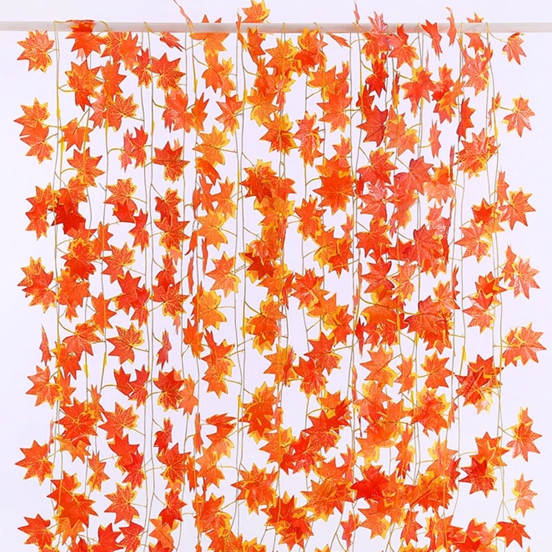 Dây Lá Phong Giả Dài 2.4M Dùng Trang Trí Tiệc Cưới / Giáng Sinh / Halloween / Giáng Sinh