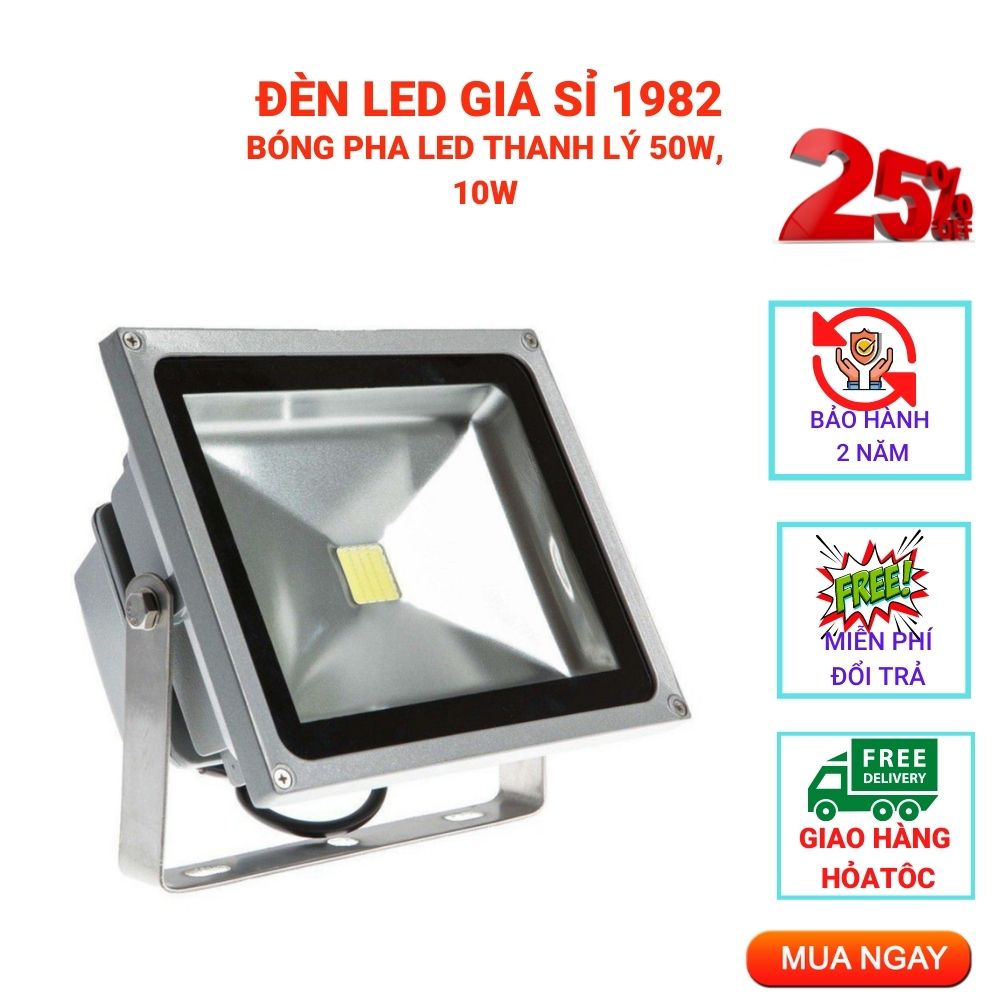 Bóng Đèn Pha Led 50W Dùng Chip Led COB Cấp Độ IP 65