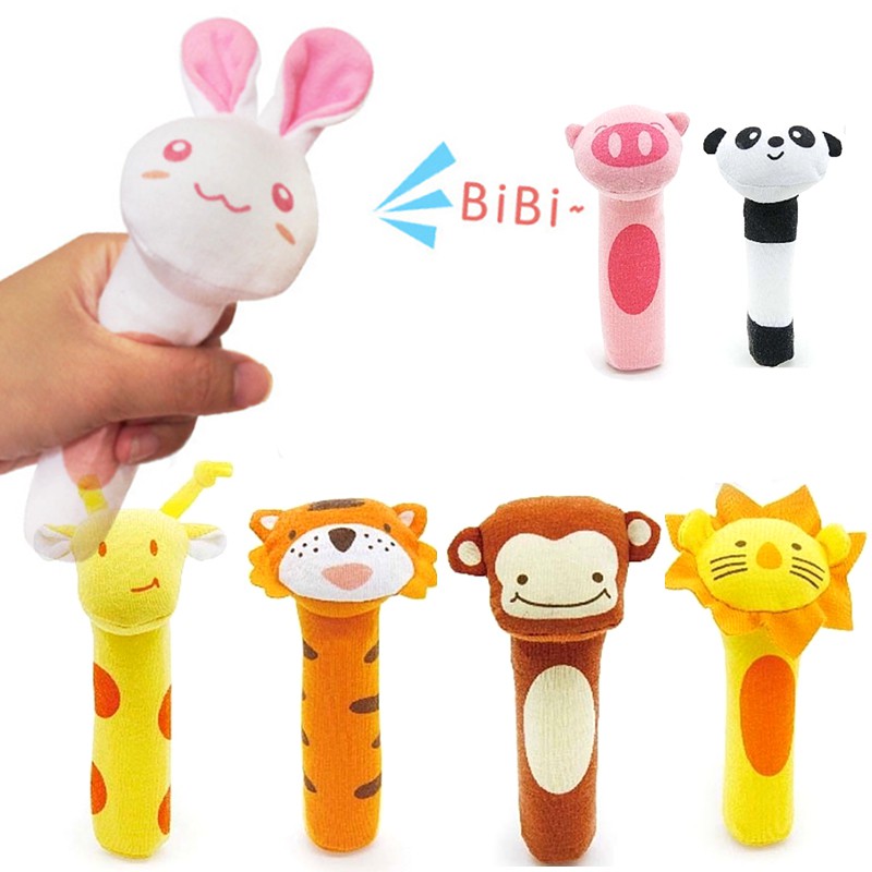 Đồ Chơi Chuông Lắc Cầm Tay / Chân Hình Thú Nhồi Bông Mềm Mại Cho Bé